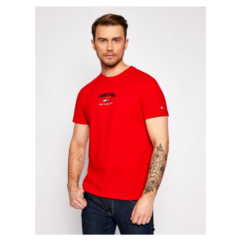 Tommy Jeans pánské červené triko Tommy Hilfiger