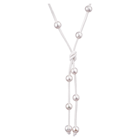 JwL Luxury Pearls Dlouhý kožený náhrdelník 3v1 s pravými perlami JL0497