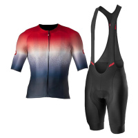 CASTELLI Cyklistický krátký dres a krátké kalhoty - AERO RACE 6.0 - bílá/modrá/černá/červená