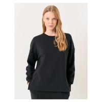 Jimmy Key Black Crew Neck Long Sleeve Oversized Sweatshirt.