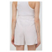 Bavlněné šortky Max Mara Leisure béžová barva, vzorované, high waist, 2416141038600