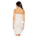 Elegantní peplum šaty M368 Beige FIGL