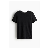 H & M - Lněné tričko - černá
