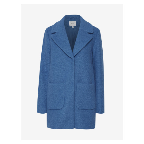 Modrý dámský vlněný kabát ICHI