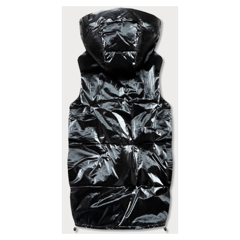 Lesklá černo-neonová dámská oversize vesta (JIN222) Ann Gissy