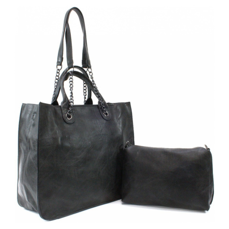 Tmavě šedý dámský elegantní kabelkový set 2v1 Kayden Mahel