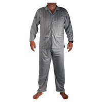 Zdislav pánské pyžamo na knoflíky rozpínací šedá