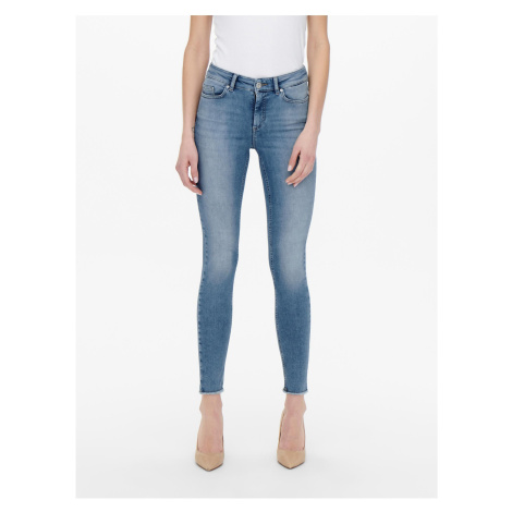 Modré dámské skinny fit džíny s vyšisovaným efektem ONLY Blush - Dámské