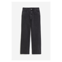 H & M - Wide High Jeans - černá