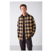 GRIMELANGE Cullen Men's Lumberjack Shirt Thick Textured Fleece Top And Soft Plaid Jacket Shir