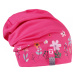 Bavlněná čepice Dráče - Pepe 18, neonově růžová, kytičky Barva: Růžová
