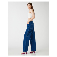 Koton Wide Leg Denim Pants High Waist