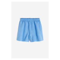 H & M - Natahovací šortky z lněné směsi - modrá