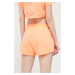 Kraťasy LaBellaMafia dámské, oranžová barva, s aplikací, high waist