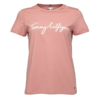 Tommy Hilfiger REG C-NK SIGNATURE Dámské triko, lososová, velikost
