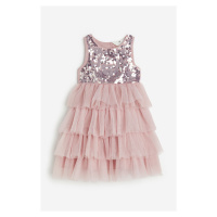 H & M - Tylové šaty's flitry - růžová