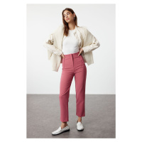 Trendyol Dusty Rose Cigarette Pattern Darted High Waist Ankle Length Woven Trousers