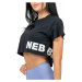 Nebbia Oversized Crop Top Powerhouse Black Fitness tričko