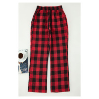 Trendyol Red Black Comfortable Plaid Woven Pajama Bottoms