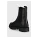 Kožené kotníkové boty Tommy Hilfiger Zip Boot dámské, černá barva, na plochém podpatku