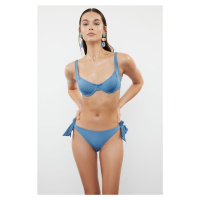 Trendyol Blue Tie-Up Brazilian Bikini Bottom