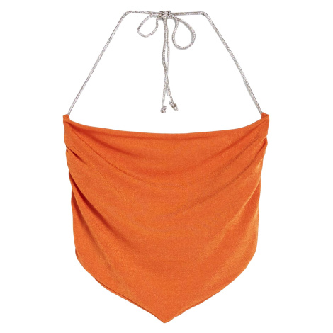 Bershka Top tmavě oranžová