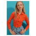 Trend Alaçatı Stili Blouse - Orange - Slim fit