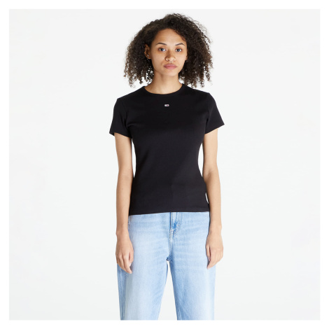 Tommy Jeans Slim Essential Rib Short Sleeve Tee Black Tommy Hilfiger