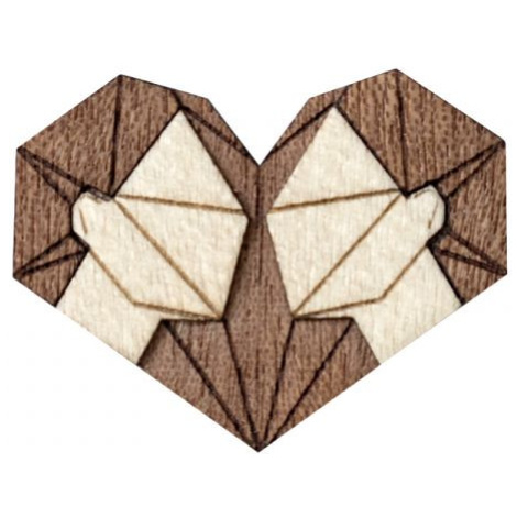 Dřevěná brož s motivem blíženců Gemini Brooch BeWooden