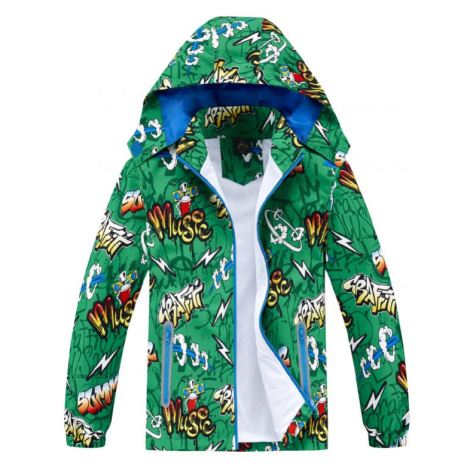 Chlapecká jarní, podzimní bunda KUGO B2872, zelená Barva: Zelená
