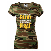 Dámské tričko s potiskem Jsem pirát piju rum - vodácké triko