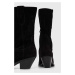 Semišové kovbojské boty Copenhagen CPH237 dámské, černá barva, na podpatku