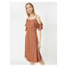 Koton Women's Brown Striped Dress