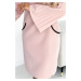 Dámské šaty v pudrově růžové barvě s plisovanými rukávy a kapsičkami 438-2