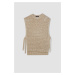 DEFACTO Crew Neck Side Tie Openwork Knit Vest