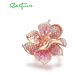 Masivní prsten ze stříbra růžová květina FanTurra