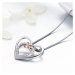 GRACE Silver Jewellery Stříbrný náhrdelník se zirkony Dolores - stříbro 925/1000, srdce NH-SCN12