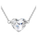 Evolution Group Stříbrný náhrdelník s krystaly Swarovski bílé srdce 32020.1