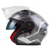 MAXX OF 878 Skútrová helma s plexi a sluneční clonou - stříbrno/bílá
