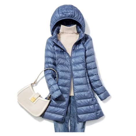 dámská péřová parka – zimní bunda s kapucí