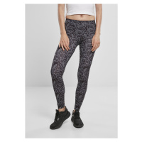 Dámské legíny // Urban classics  Ladies AOP Leggings hibiscus black