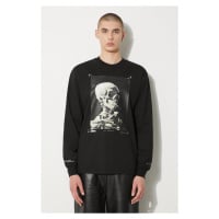 Tričko s dlouhým rukávem STAMPD Skeleton LS Relaxed Tee černá barva, s potiskem, SLA-M3249LT-BLK