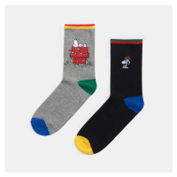Sinsay - Sada 2 párů ponožek  Snoopy - Černý