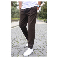 Madmext Brown Basic Jogger Trousers 5486