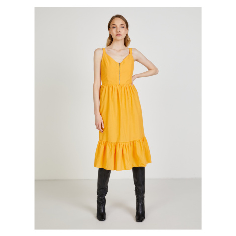 Žluté letní šaty na ramínka Trendyol