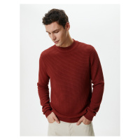 Koton Slim Fit Sweater Knitwear Basic Crew Neck Textured