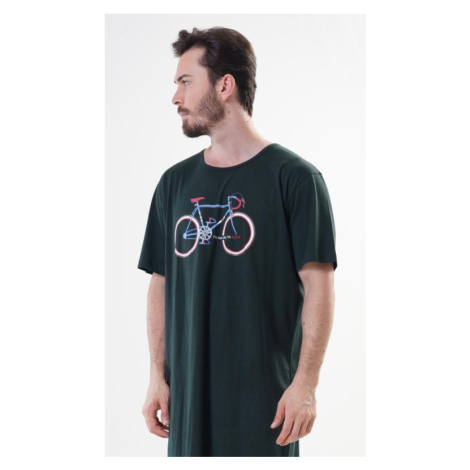 Pánská noční košile Vienetta Secret Old bike | tmavě zelená
