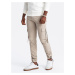 Ombre Men's STRAIGHT LEG cargo pants with striped pockets - sand