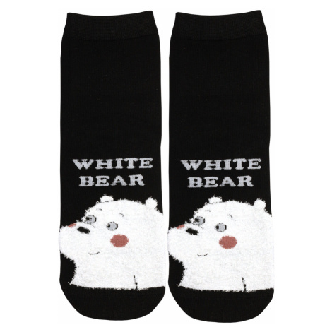 Happy White Bear veselé ponožky černá Aura.Via