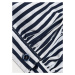 Tmavě modro-bílá dámská pruhovaná košile s krátkými rukávy (SSD2021D)